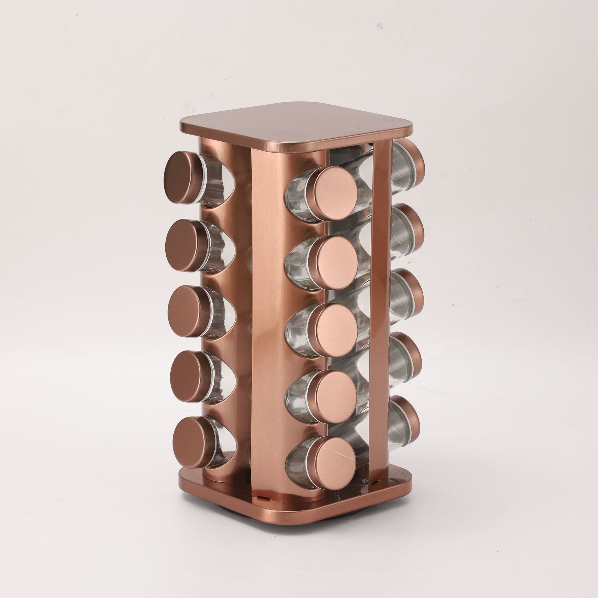 Nuevo redondo cuadrado 12 cabezas estante de condimento almacenar botella de condimento estante de cocina 360 grados estante de condimento giratorio