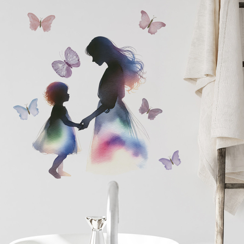 Cross-Border Mother's Day Decoration Toilet Bathtub Living Room Bedroom Study Kitchen Entrance Self-Adhesive Removable Wall Sticker