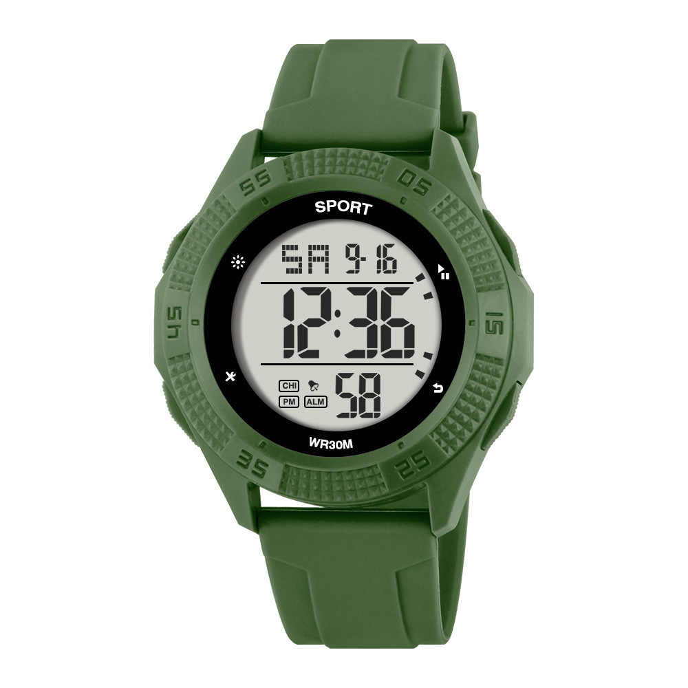 Tendencia hombre al aire libre nocturna relojes electrónicos multifuncionales estudiantes de secundaria alarma relojes electrónicos deportivos