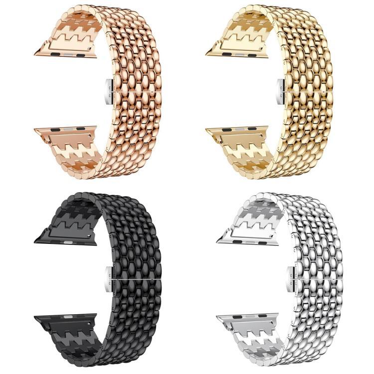 xDfind correa de metal en relieve para Apple Watch 42 - 49mm correa de reloj de negocios para hombres