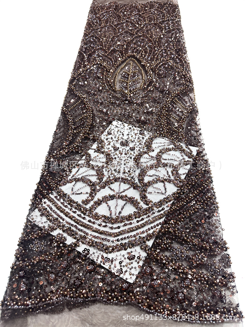 Fabricante de nueva tela de cuentas flor de tela de lenteja alta fotografía vestido de boda vestido de moda tela de vestido image 20