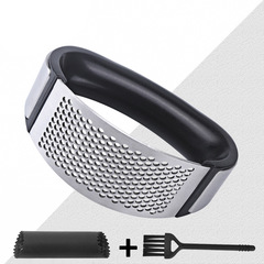 Circular Garlic Press Garlic Puree Maker Handheld Garlic Peeler Garlic Paste Tool Kitchen Home Use Thickened Stainless Steel