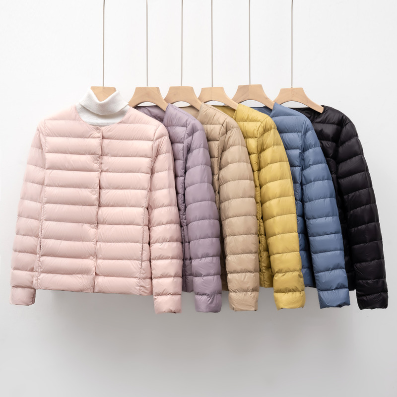 Pinghu White Duck Down Lightweight Down Jacket Women's Round Neck Down Liner Collarless Autumn and Winter New Warm Lightweight Jacket Pinghu White Duck Down Lightweight Down Jacket Women's Round Neck Down Liner Collarless Autumn and Winter New Warm Lightweight Jacket
