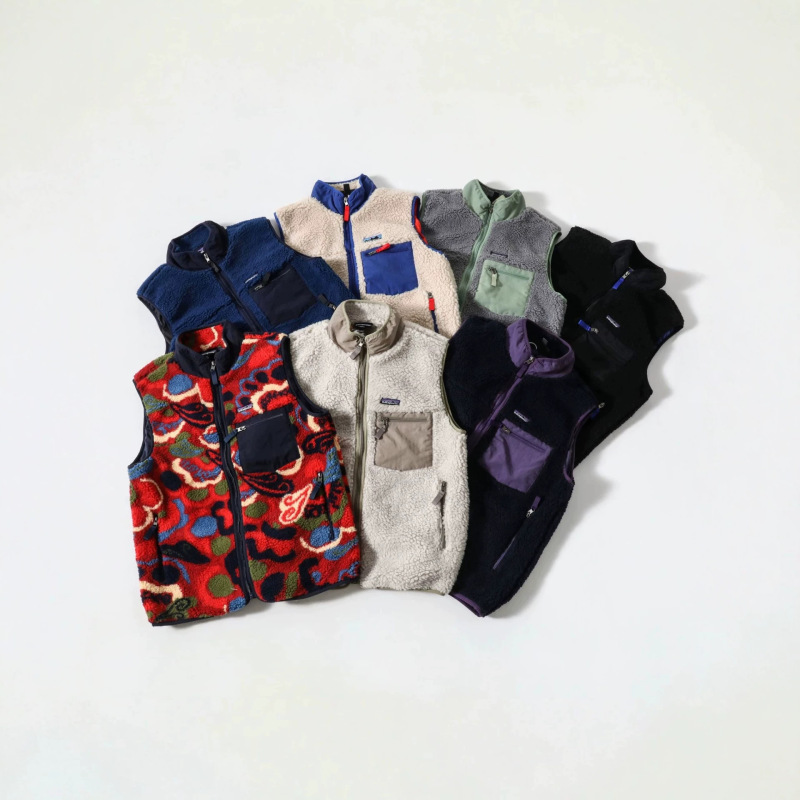 Factory direct supply of B@taP@ta seven-color casual vests with stand-up collar, faux lamb wool, color-blocked design, couple's style Factory direct supply of B@taP@ta seven-color casual vests with stand-up collar, faux lamb wool, color-blocked design, couple's style