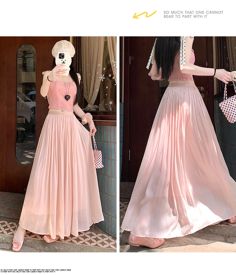 Váy lụa mỏng kiểu Pháp dáng chữ A cao cấp — màu đen chi tiết 11