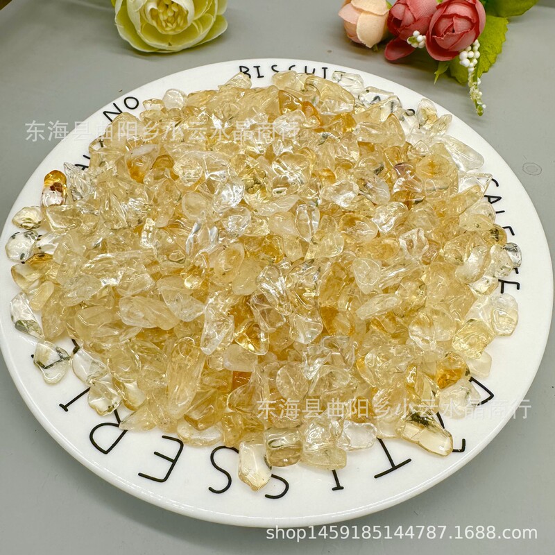 Factory wholesale natural Brazil citrine diy Handmade Home Office fish tank flower pot decoration ornaments