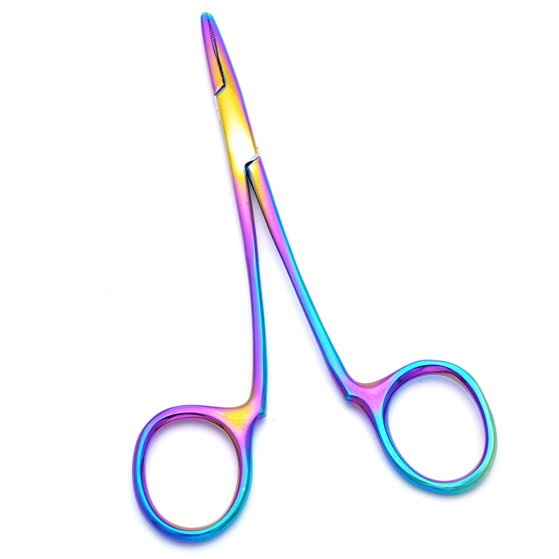 Nueva fábrica al por mayor torniquete de acero inoxidable alicates de pesca gancho recto curvado oreja tirando alicates sin hebilla clip de bloqueo