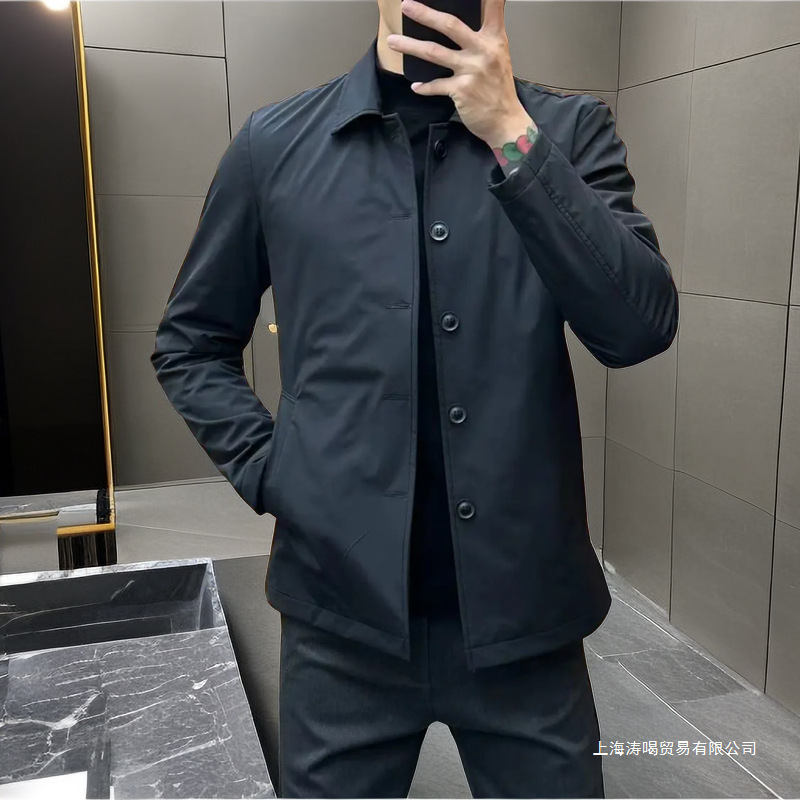 2025 New Men's Executive Jacket Solid Color Versatile Korean Style Simple Business Casual Windproof Stylish Men's Wear