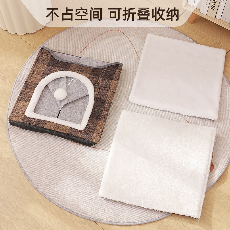 Colada para gatos transfronteriza, almacenamiento plegable, casa para gatos, villa, cuatro estaciones, uso general, tabla de agarre para gatos, guarida para gatos, suministros para mascotas