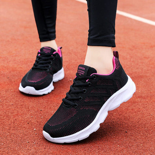 2024 Spring Women's Mesh Breathable Sports Shoes for Women, Hiking, Leisure, Travel Shoes, Lightweight, Flyknit, Student Running Shoes