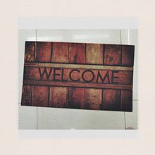 新款欧式橡胶底植绒地垫防滑垫门垫橡胶脚垫地垫户外垫45*75cm