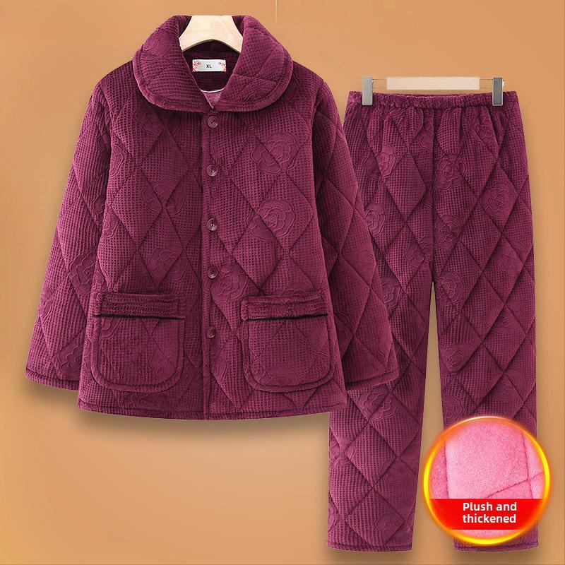 Purchase Products for Middle-Aged and Elderly Women's Winter Clothing, Grandma's Pajama Sets, and Mom's Thickened Velvet Clothes