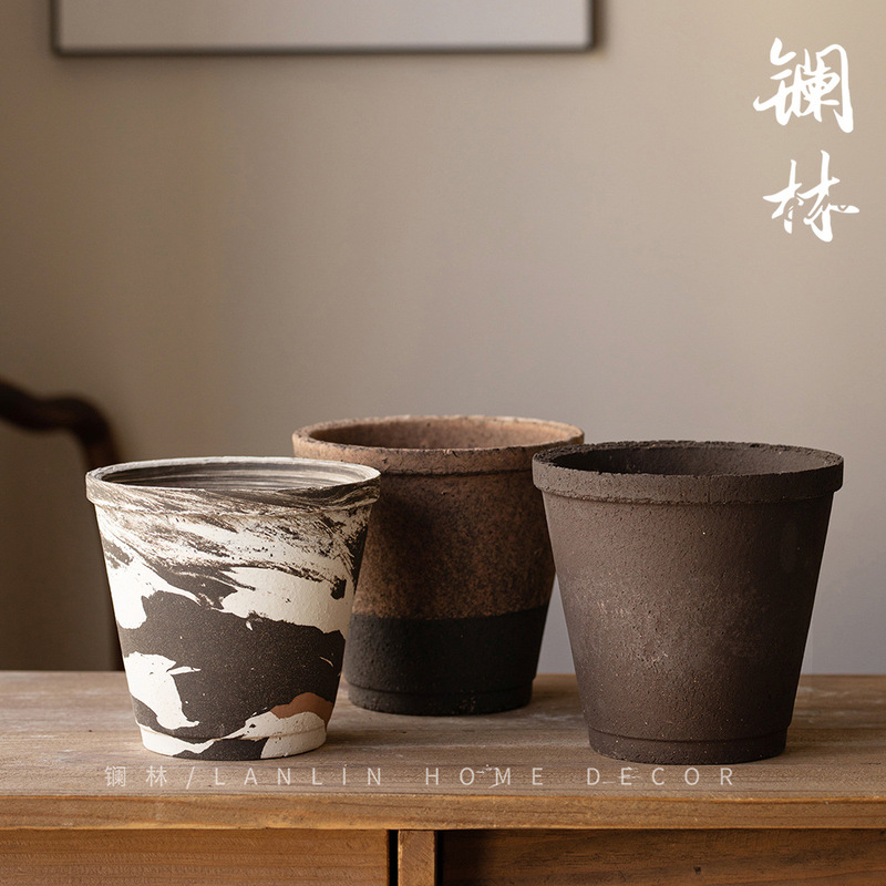 景徳鎮は寂しい風の陶磁器の小さい植木鉢の緑の植木鉢の鉢植えの花のテーブルの装飾の置物の高級感に出会ってモカに会います。|undefined
