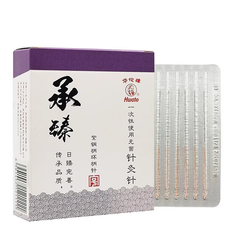 Agujas de acupuntura estériles desechables de Huatuo 100 soportes de acupuntura con mango de cobre para uso médico de aguja no plateada
