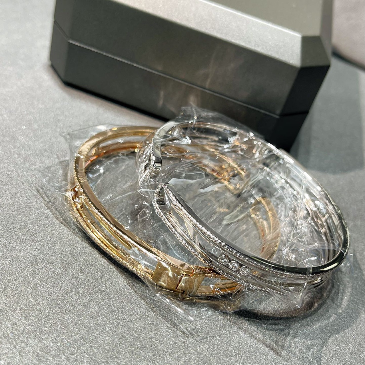 V gold MESIKA diamond bracelet high quality CNC18k rose gold Macy k rolling round bead full diamond bracelet