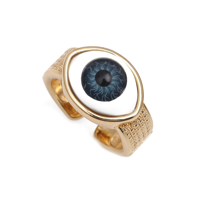 Copper Material Devil'S Eye Pattern Fashion Devil's Eye Copper Rings Inlay Zircon Copper Rings
