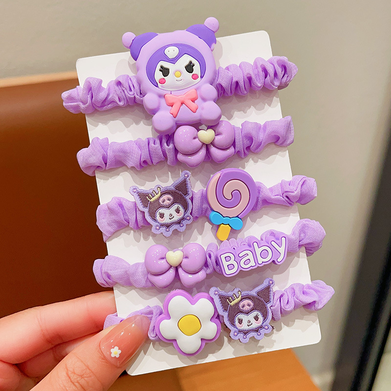 lindas cuerdas de cabeza de Kulomi niñas anillo de cabello dulce de alto valor facial cuerdas de cabello de niñas atar cabello correa de goma anillo de intestino delgado