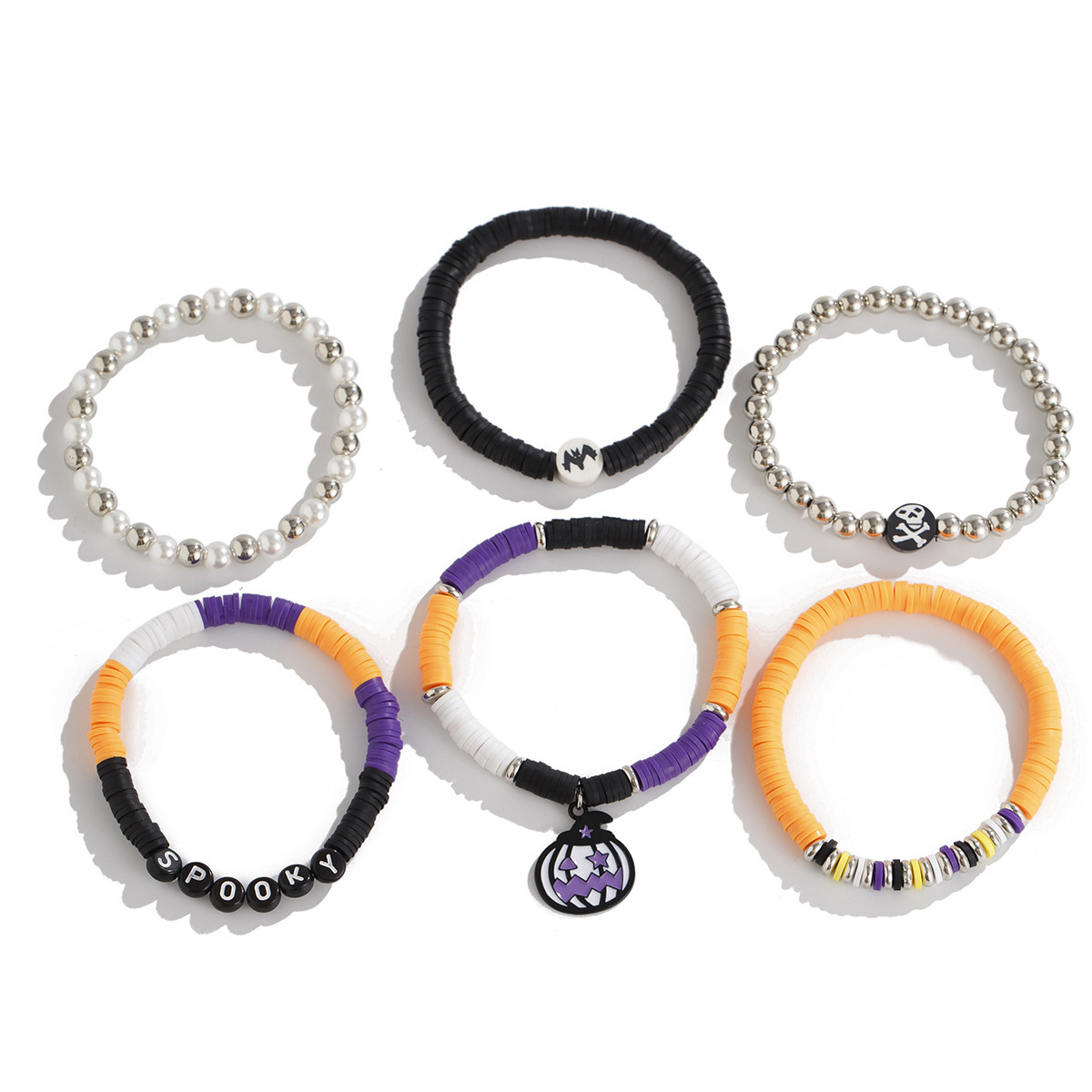 21g Weight Alloy Pendant Material Bracelets Classification CCB, Arylic, soft clay Chain Material 1 Set Quantity Festival Occasion CCB, Arylic, Alloy Material Halloween Festival Pumpkin, Bat, Ghost Pattern Women's Gender Beaded, Enamel Design Funny Style Funny Pumpkin Bat Ghost CCB Arylic Alloy Beaded Bracelets Wholesale 59