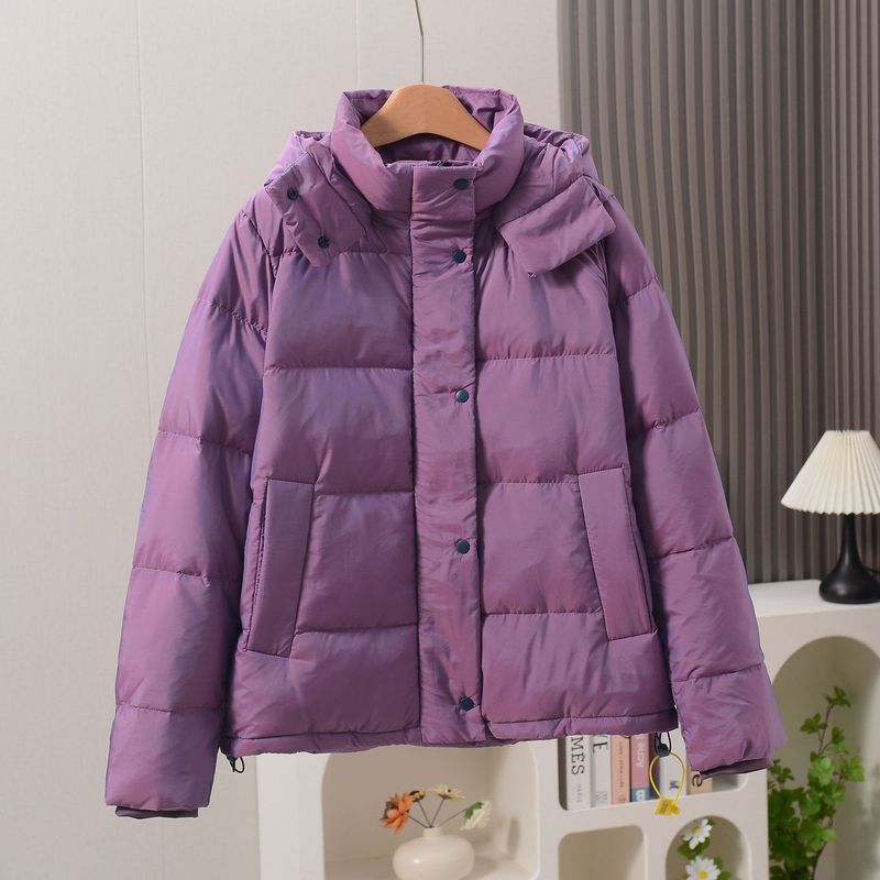 25冬季新款lu家连帽五格泡芙羽绒服休闲修身鸭绒保暖外套面包服|undefined