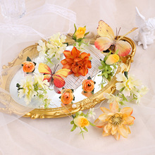 簪花发饰古风仙气仿真花发钗蝴蝶发夹套装新中式拍照配饰汉服头饰