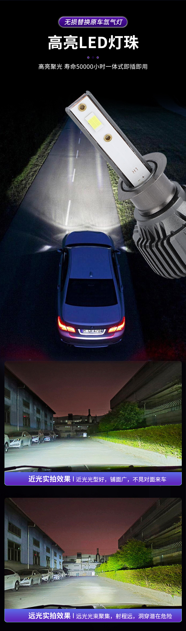 Wholesale car LED headlights 40W high-power H4 LED modified car headlights universal 12V bulbs for trucks