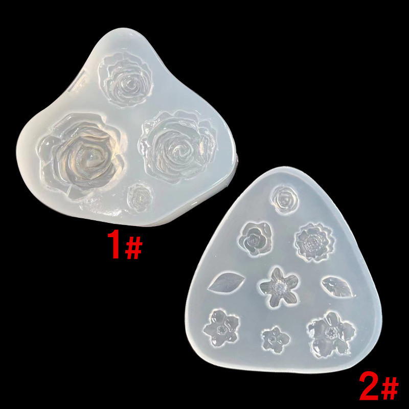 Espejo Día de San Valentín confesión tridimensional Rosa molde de silicona pequeña flor hoja accesorios jabón hecho a mano molde de yeso epoxi