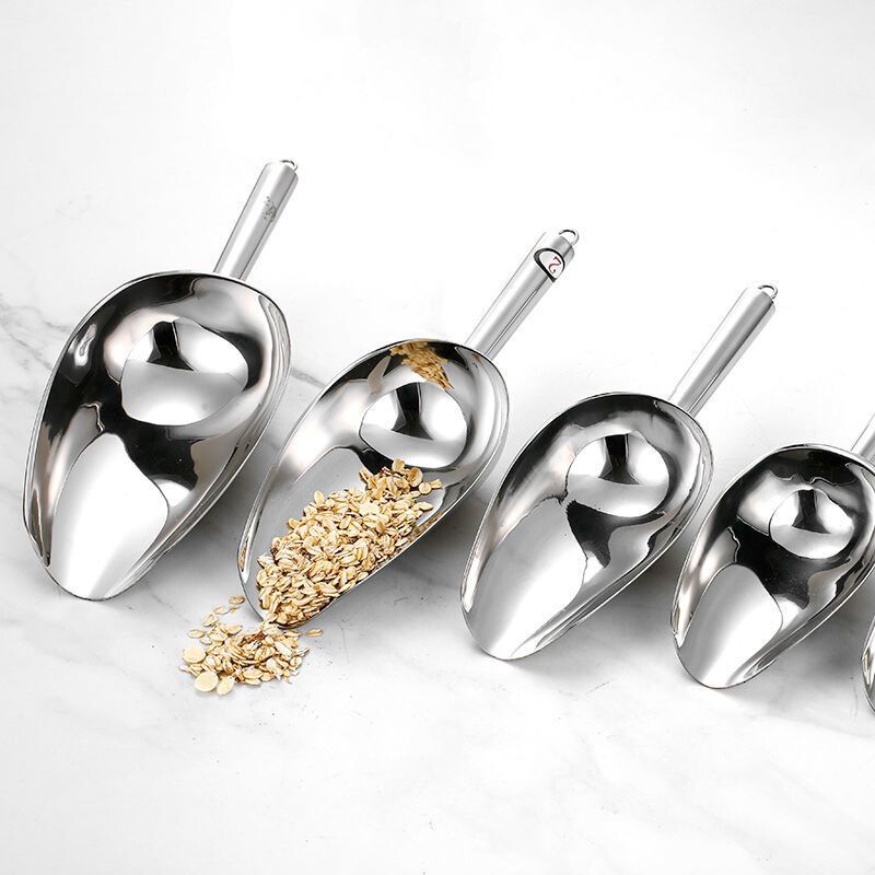 Thickened Stainless Steel Ice Shovel Rice Shovel Acrylic Milk Tea Shop Special Ice Machine Large and Small Plastic Flour Shovel