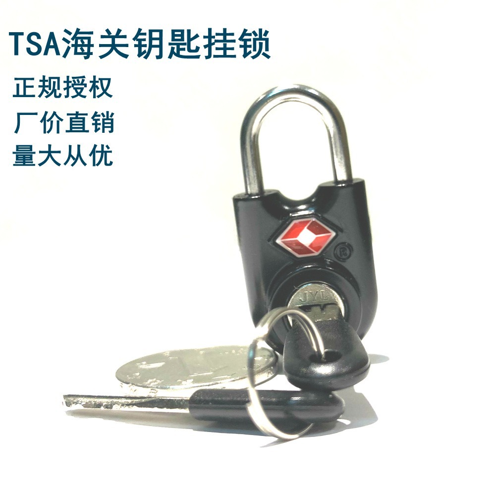 跨境热销TSA-C800精致小巧锌合金钥匙锁TSA箱包挂锁海关安检锁