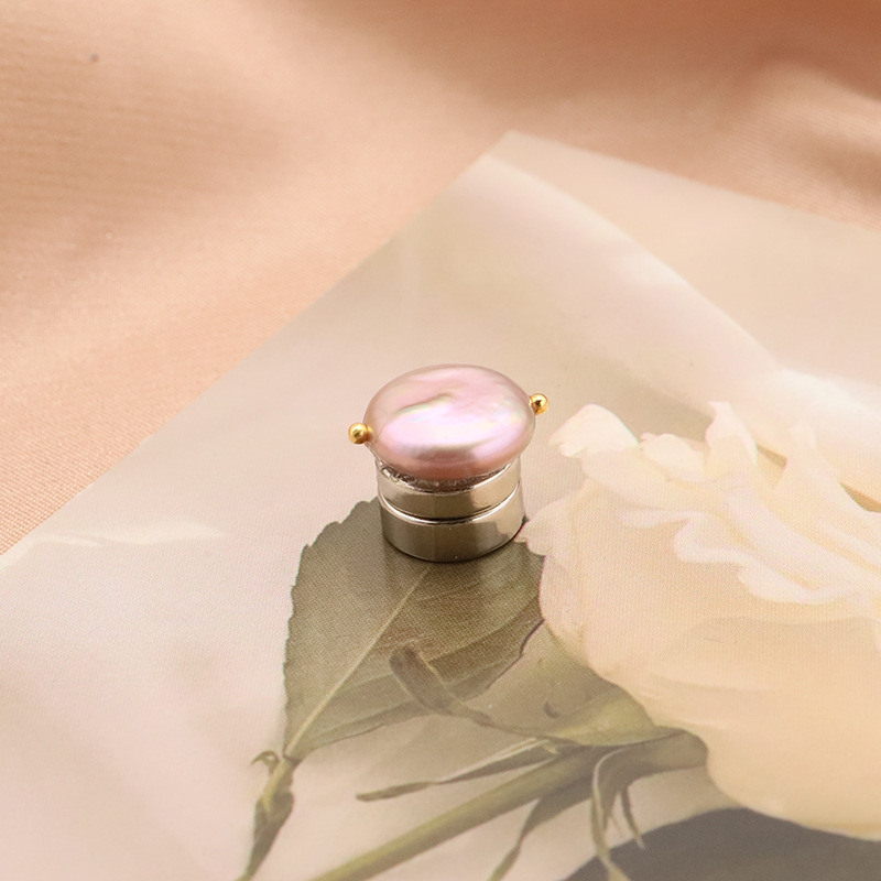 Imán barroco perla anti-exposición pecho pin hebilla fuerte magnético de absorción de hierro Punch-libre no-daño ropa hebilla de la cintura para las mujeres image 1