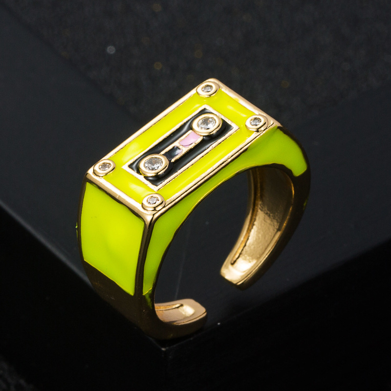 Fashion New Robot Dripping Oil Metal Opening Adjustable Copper Ring Accessories display picture 2