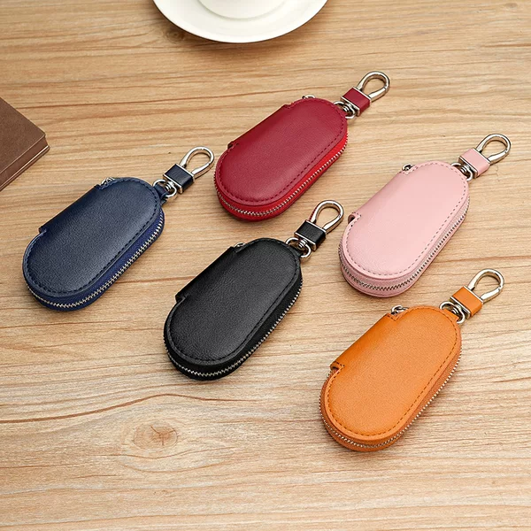 Cross-border fashion business travel car key case universal model men and women storage key leather case mini key case