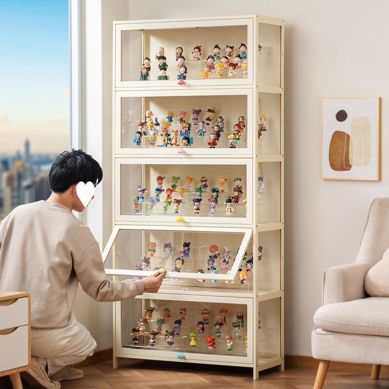 手办模型展示柜亚克力透明防尘柜玩具盲盒收纳公仔陈列架落地
