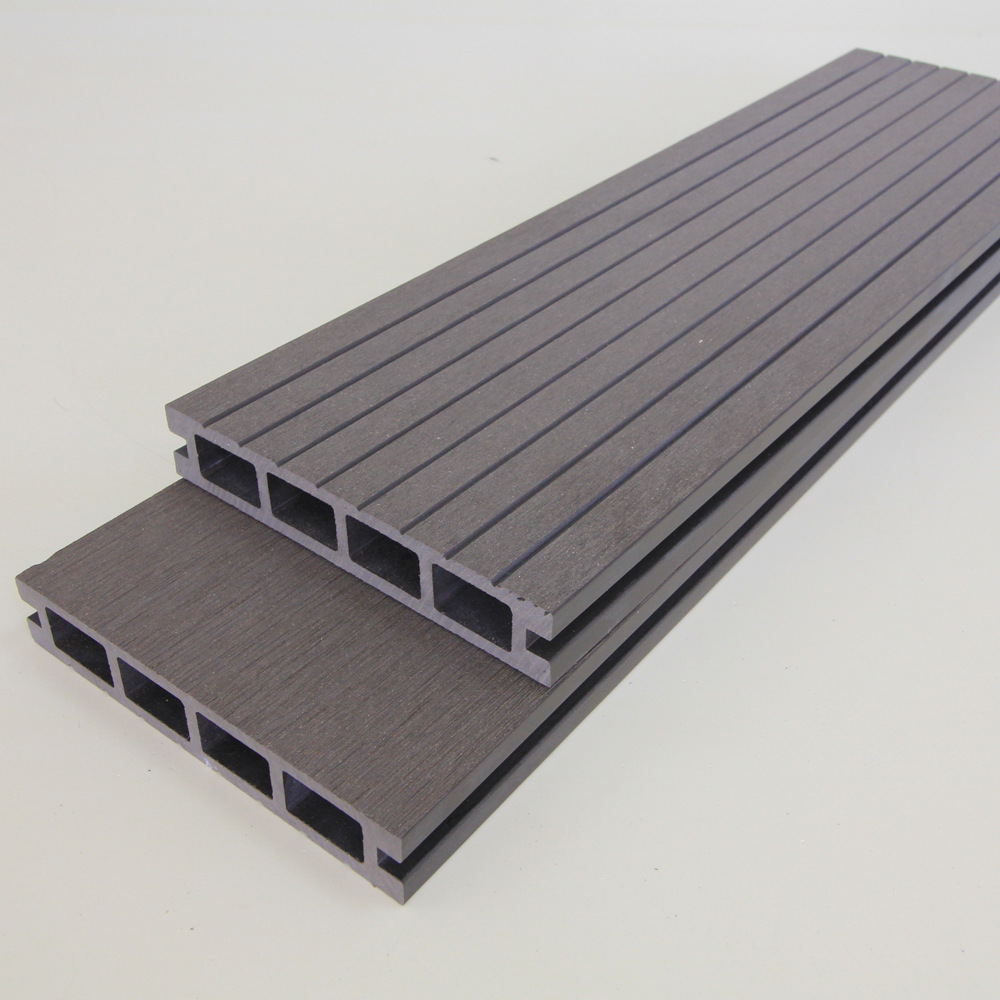 Madera plástico WPC piso generación agujero redondo 140*25 protección del medio ambiente plástico material de madera jardín al aire libre decoración tablero anticorrosión madera