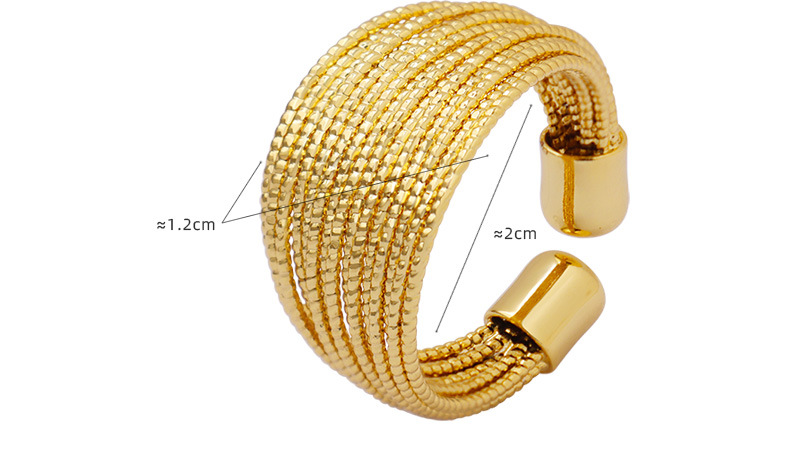 Stile geometrico con bocca aperta, alla moda e resistente ai colori, anello a semicerchio con linee multistrato, gioielli da donna europei e americani Ins_voghion.com