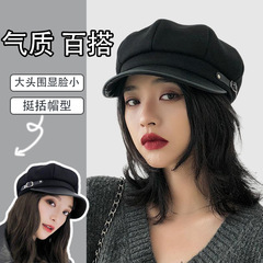 帽子女秋冬韩版英伦复古网红八角帽时尚休闲百搭显脸小鸭舌贝雷帽