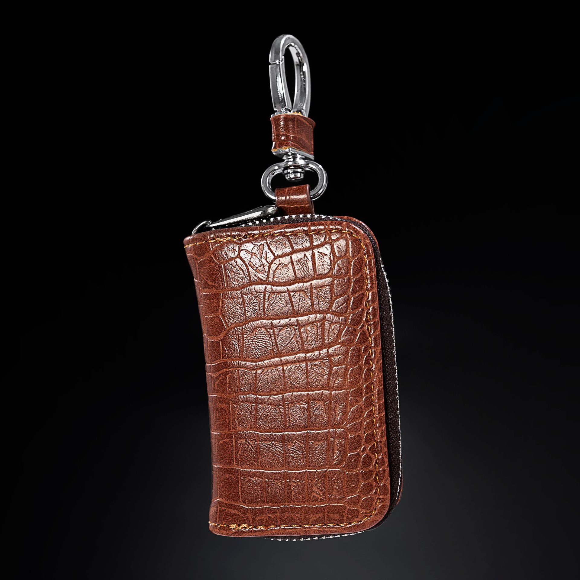 Nuevos hombres de cocodrilo patrón coche clave caso europeo y americano estilo de negocios cremallera llavero cintura colgando clave caso