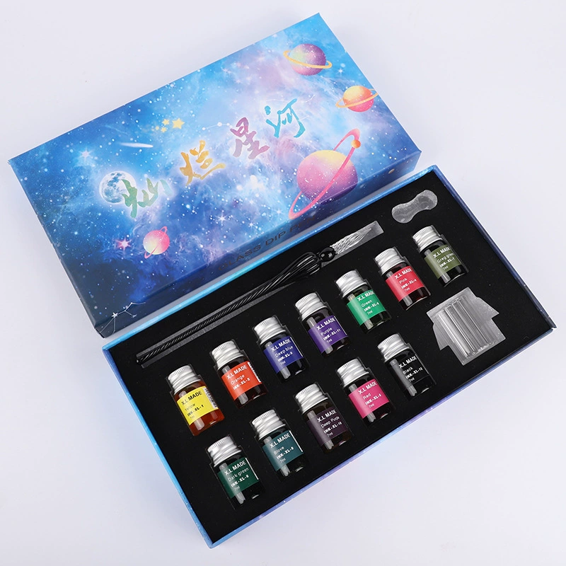Glass rollerball pen, ink, brush for elementary school students, Birthday gift