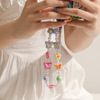 Brand cute mobile phone, pendant, beaded bracelet for elementary school students, backpack accessory, Korean style, flowered