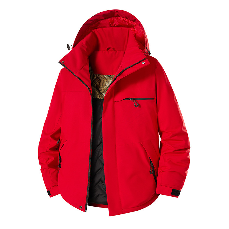 Jackets for Men and Women, Velvet and Thickeneded Outdoor Autumn and Winter Jackets, One-Piece Quilted Graphene Cold-Proof Cotton Jackets for Men