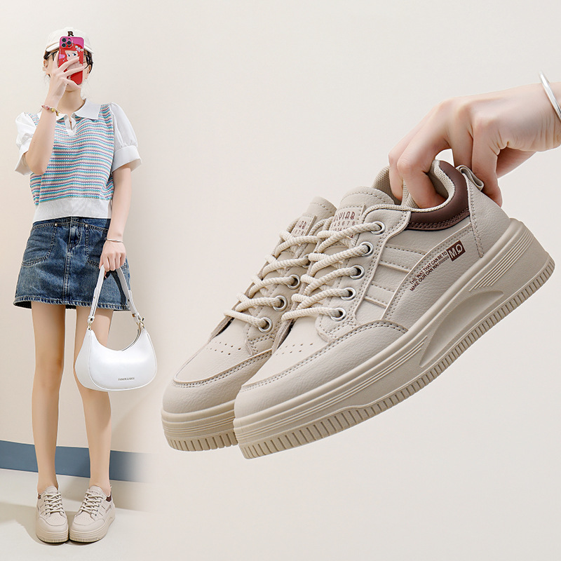 2024 autumn white new Korean version ins student height increasing thick soled sports board casual shoes female 8612_voghion.com