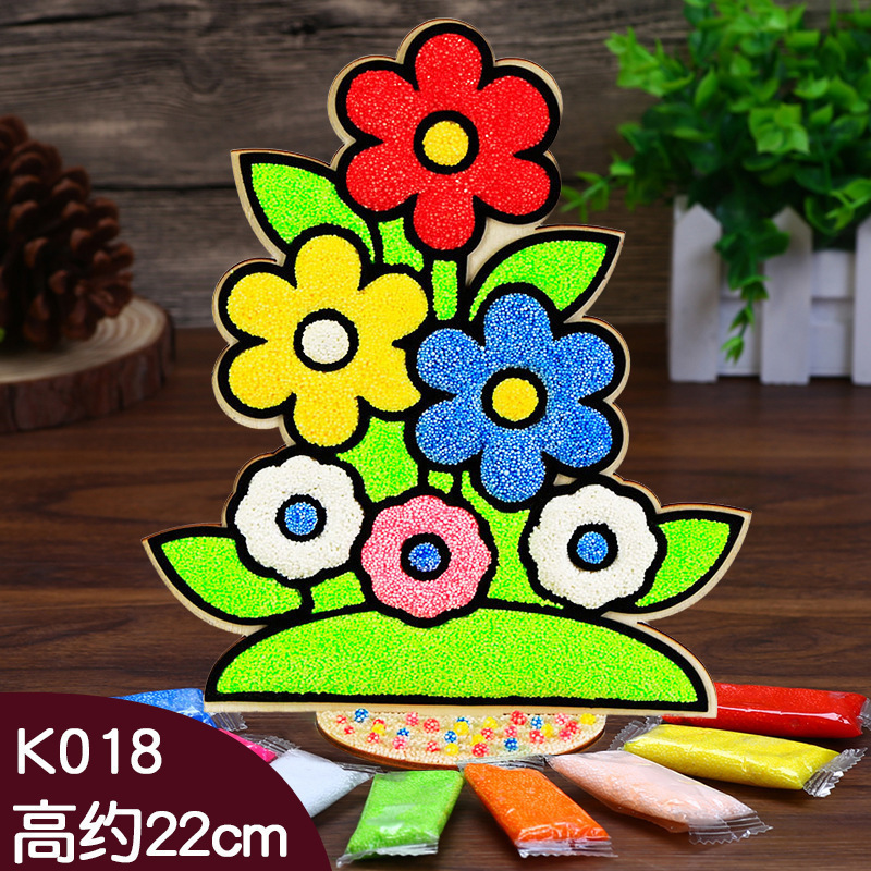 木板スノーフレーク泥絵パール泥粘土絵幼稚園児手作り立体粘着絵画|undefined