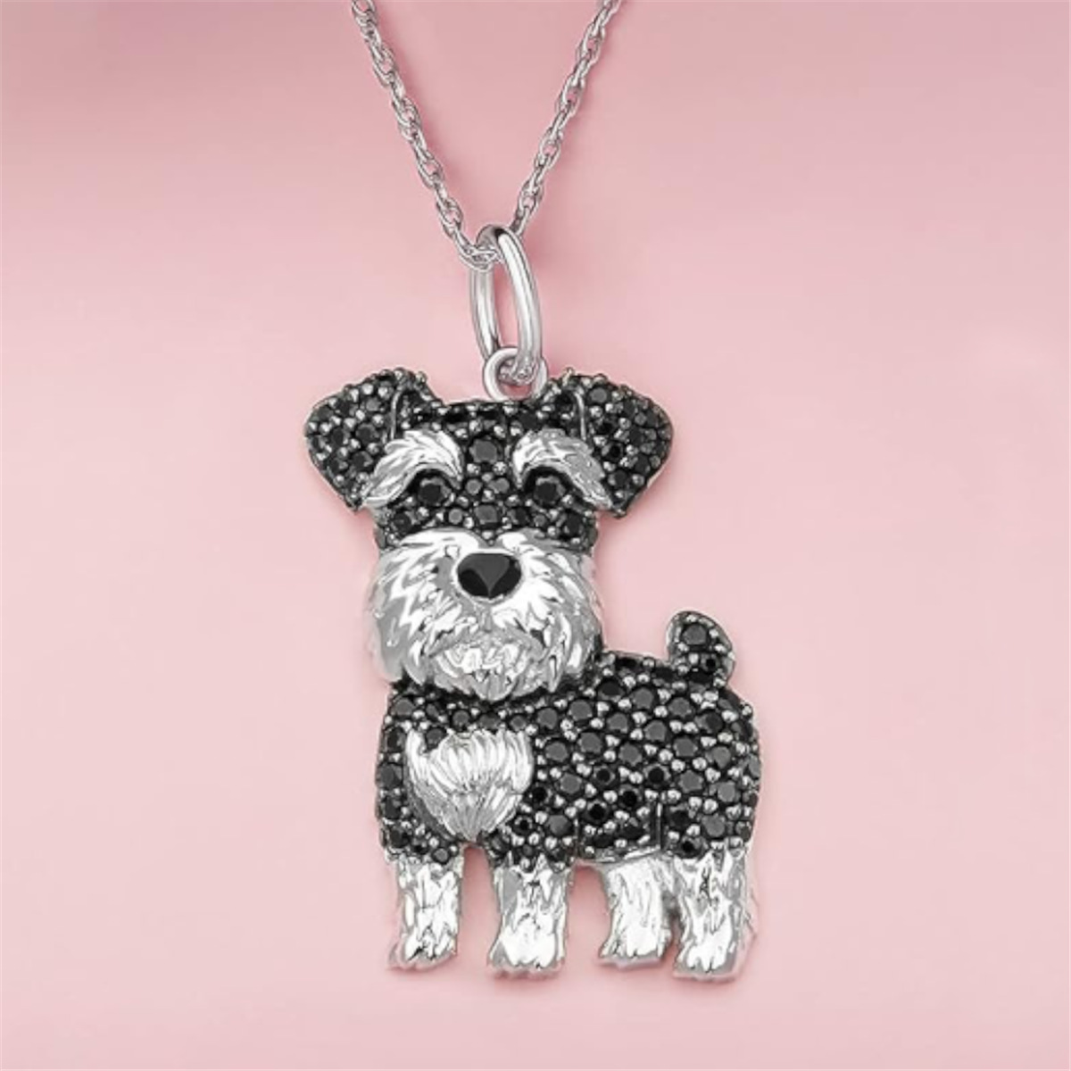 Collana con ciondolo Schnauzer in lega di zinco pressofusa ecologica, squisita e di alta qualità, molto venduta._voghion.com