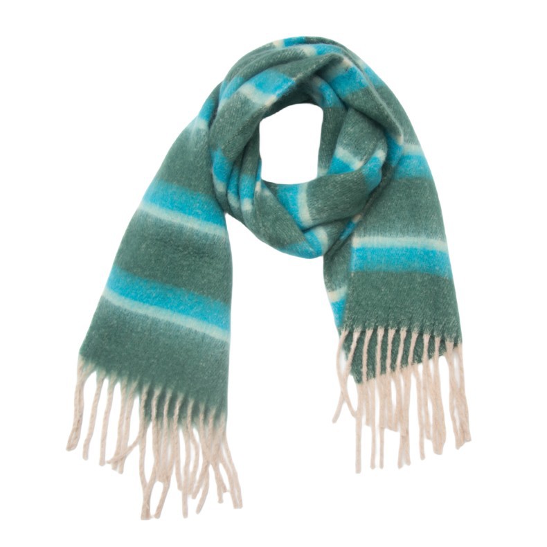 770g Weight Scarf Classification Daily Occasion Polyester Material Stripe Pattern Autumn&Winter Season Women's Gender Tassel Design Casual, Simple Style Style Women's Casual Simple Style Stripe Polyester Tassel Scarf 12