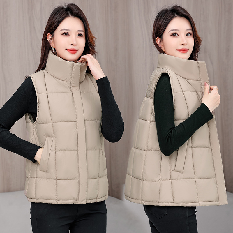 Moda chaleco de algodón mujer 2025 invierno nuevo estilo coreano relajado y delgado con aire extranjero grueso calentamiento clip
