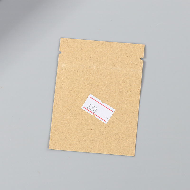 Spot bolsa de papel kraft con ventana transparente bolsa de embalaje de alimentos autosellada autoportante bolsa de té sellada de ocho lados fácil de rasgar