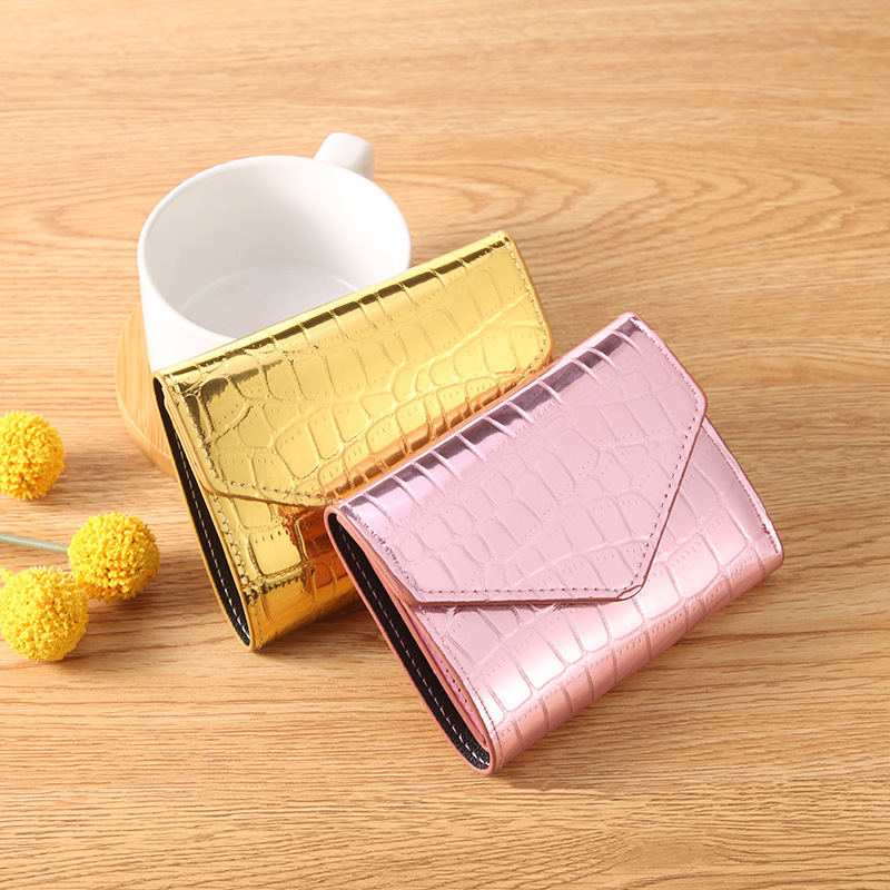 Fashionable Stone-Patterned Wallet 2024 New Model Women's Mini Multi-Card Slot Short Clutch Laser Card Holder Manufacturer Fashionable Stone-Patterned Wallet 2024 New Model Women's Mini Multi-Card Slot Short Clutch Laser Card Holder Manufacturer