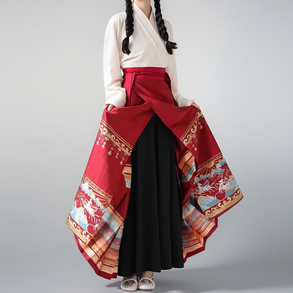 Inner Lining Skirt for Hanfu, Anti-Exposure, New Style Qipao Inner Wear, New Chinese Style Long Half Skirt