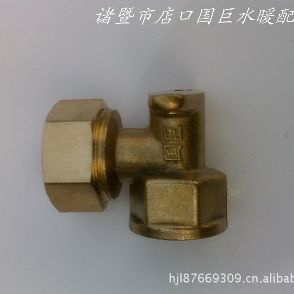 国巨L20*1/2F座弯 卡套式铜管件   铝塑管铜接头