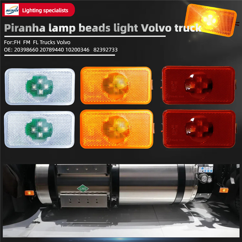 Piranha lámpara perla adecuada para Volvo Truck luces laterales luces de logotipo laterales luces anchas luces de señal Piranha lámpara