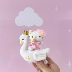 可爱梦幻天鹅公主kt爱心猫咪飞马粉猫毛绒公仔玩偶包包挂件少女心